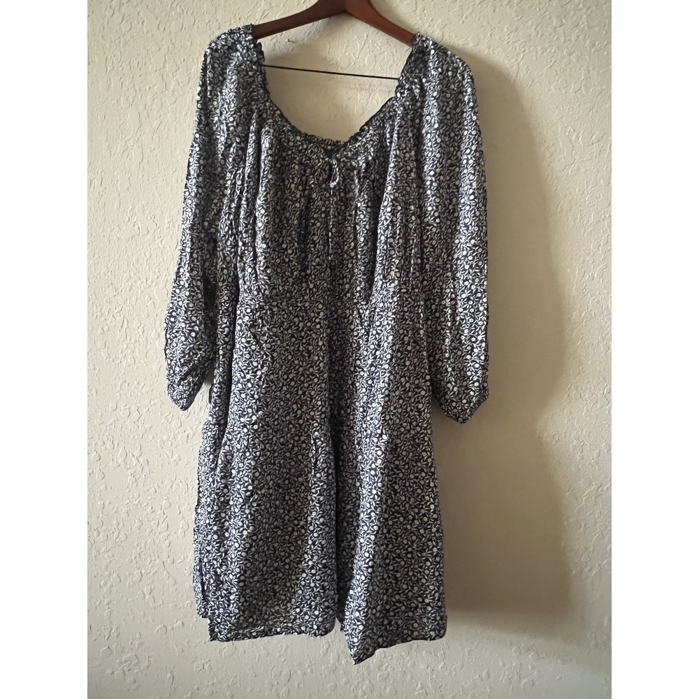 Old Navy Mini Swing Dress 4X Blue Floral Bloomcore Cottagecore Peasant‎ Boho - Picture 3 of 10